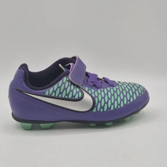 Nike Magista Soccer Cleats Girls 11C Purple Green Firm Ground FG Shoes Kids - Picture 4 of 12